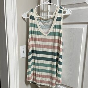 Maurice’s Striped Tank Top - Green, Pink, Cream